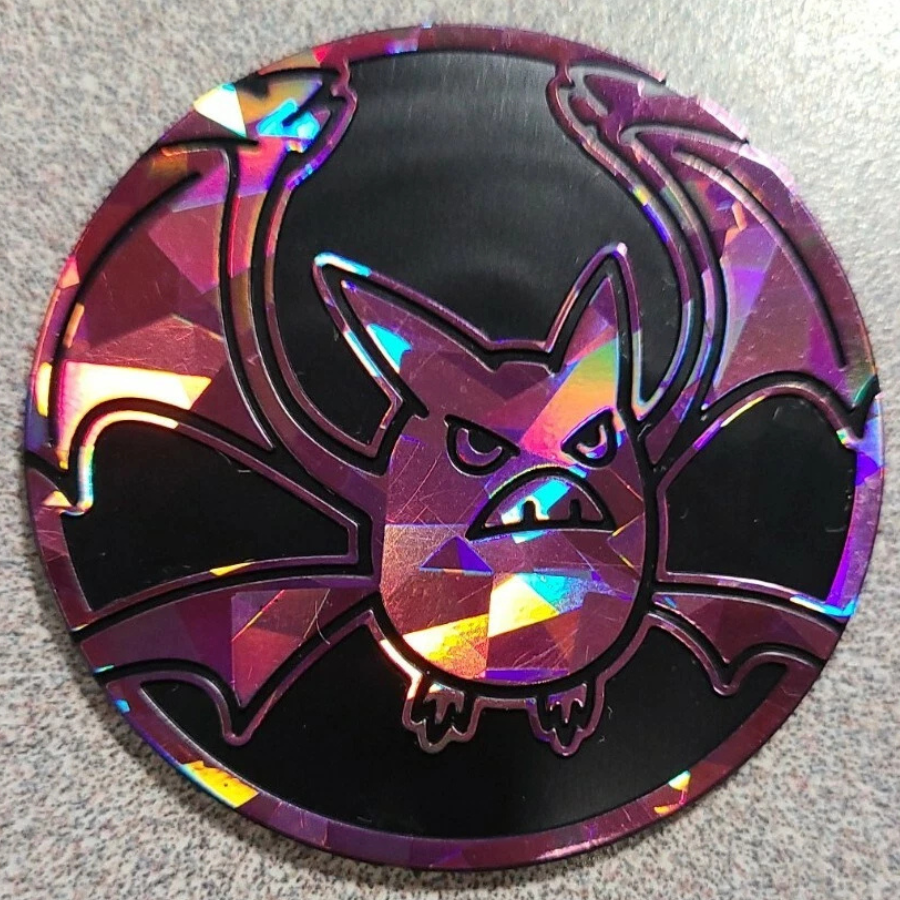 Crobat VMAX Purple Cracked Ice Jumbo Coin