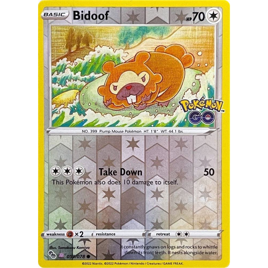 (Ditto) Bidoof 59 Peelable Ditto Pokemon Go