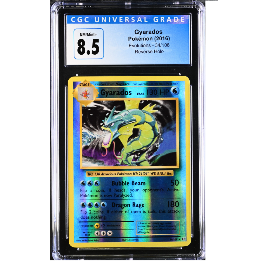 Evolutions Gyarados Holo CGC 8.5 Back