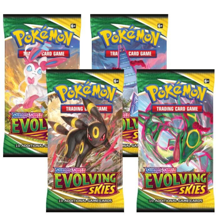 Evolving Skies Booster Pack Art Set of 4