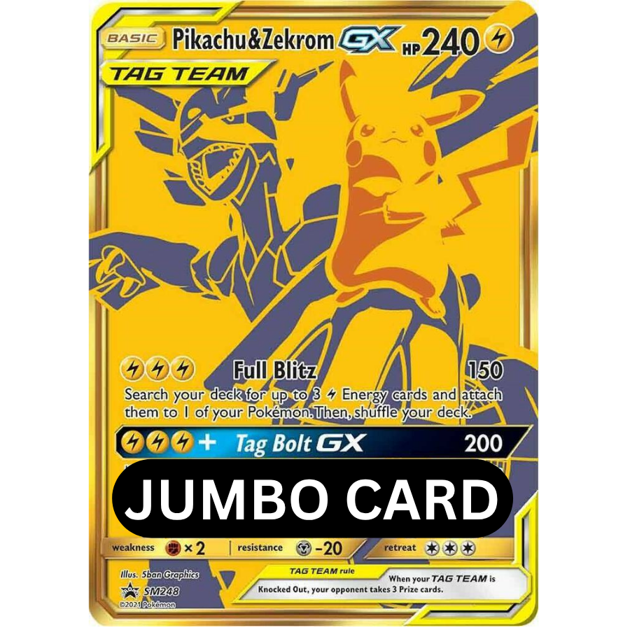 JUMBO Pikachu & Zekrom GX SM248 Black Star Promo [NM]