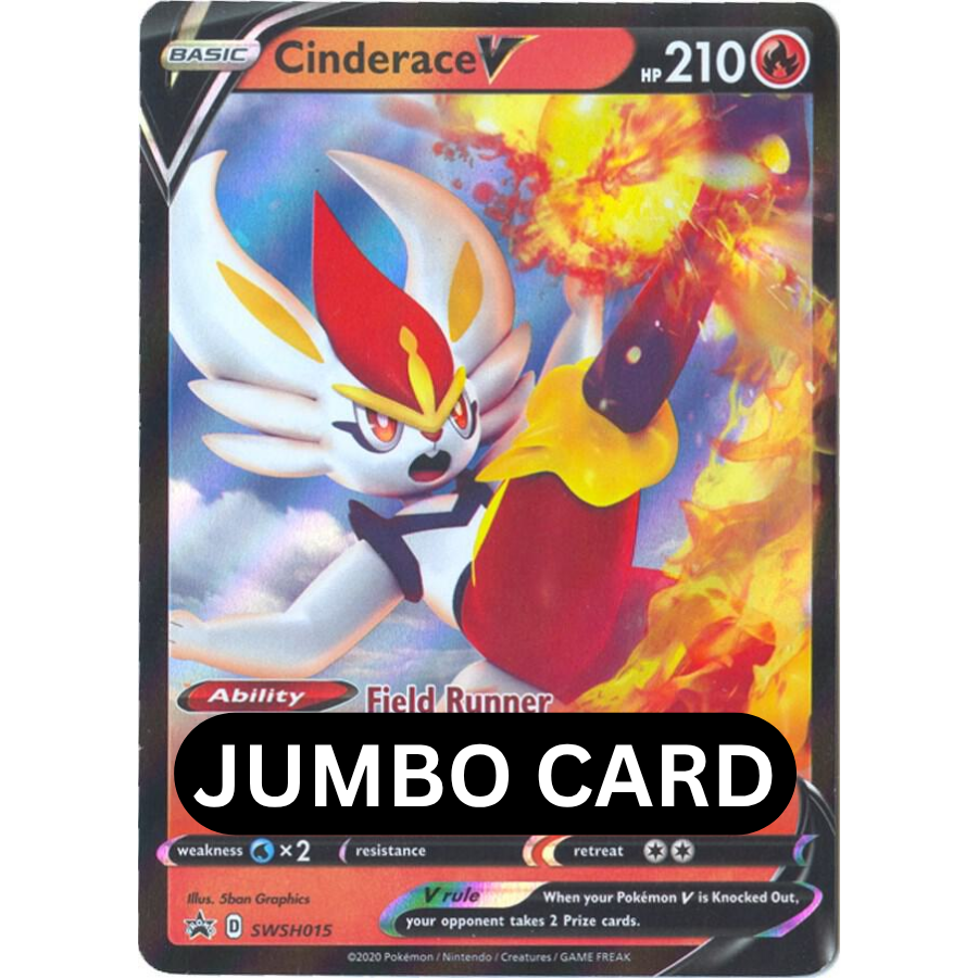 JUMBO Cinderace V SWSH015 Black Star Promo [NM]