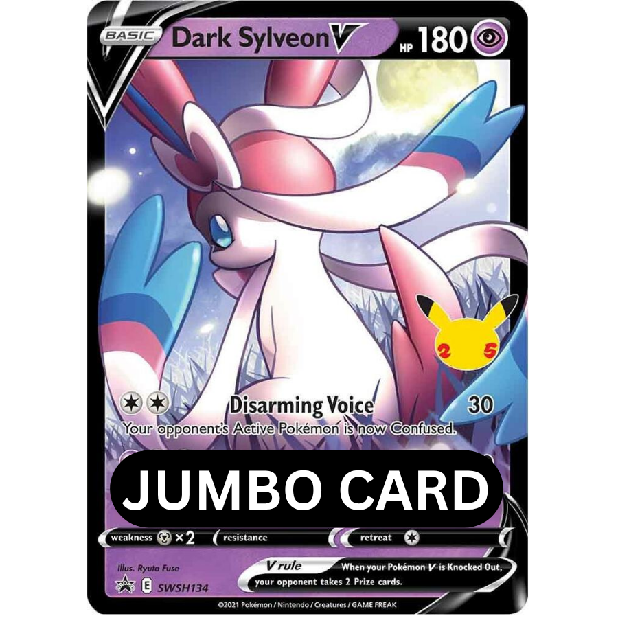 JUMBO Dark Sylveon V SWSH134 Celebrations Black Star Promo [NM]