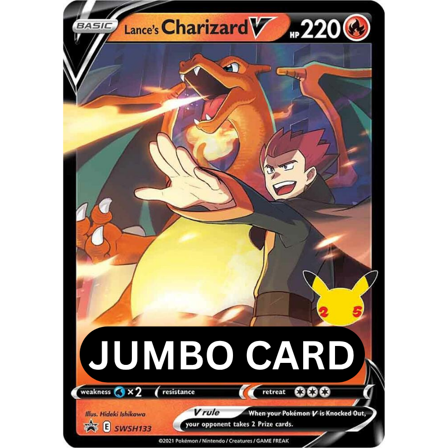 JUMBO Lance's Charizard V SWSH133 Celebrations Black Star Promo [NM]