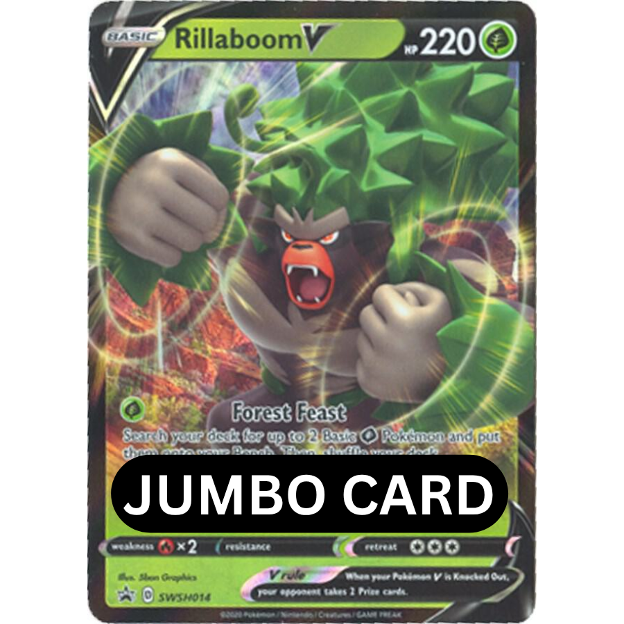 JUMBO Rillaboom V SWSH014 Black Star Promo [NM]