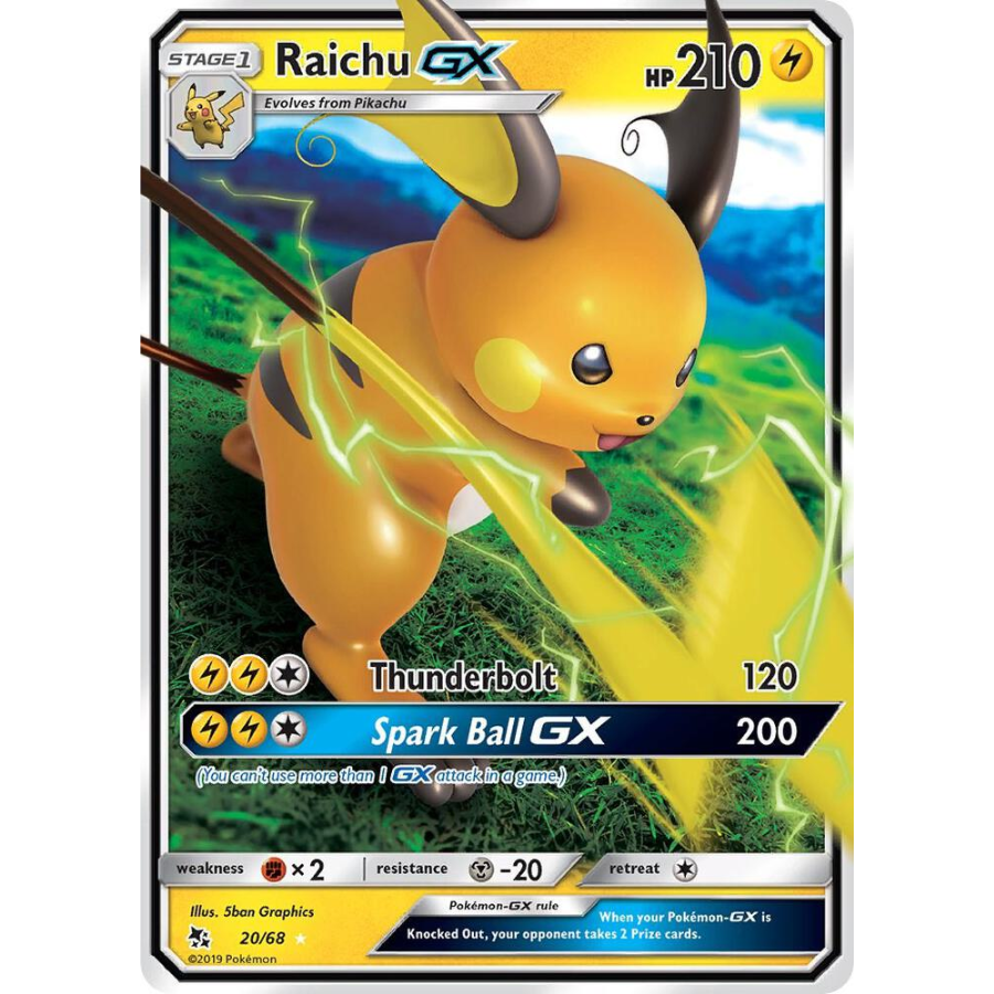 Raichu GX 20 Hidden Fates