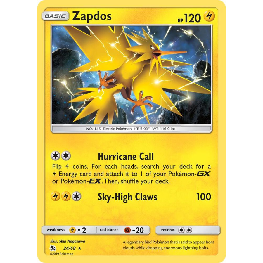 Zapdos 24 Holo Hidden Fates